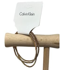 🆕 Calvin Klein Cognac Crystal Stretch Bracelet Petite Wrist NWT